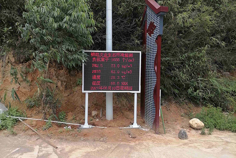 廣州鮑姑艾業(yè)康旅基地負(fù)氧離子監(jiān)測(cè)系統(tǒng)安裝案例