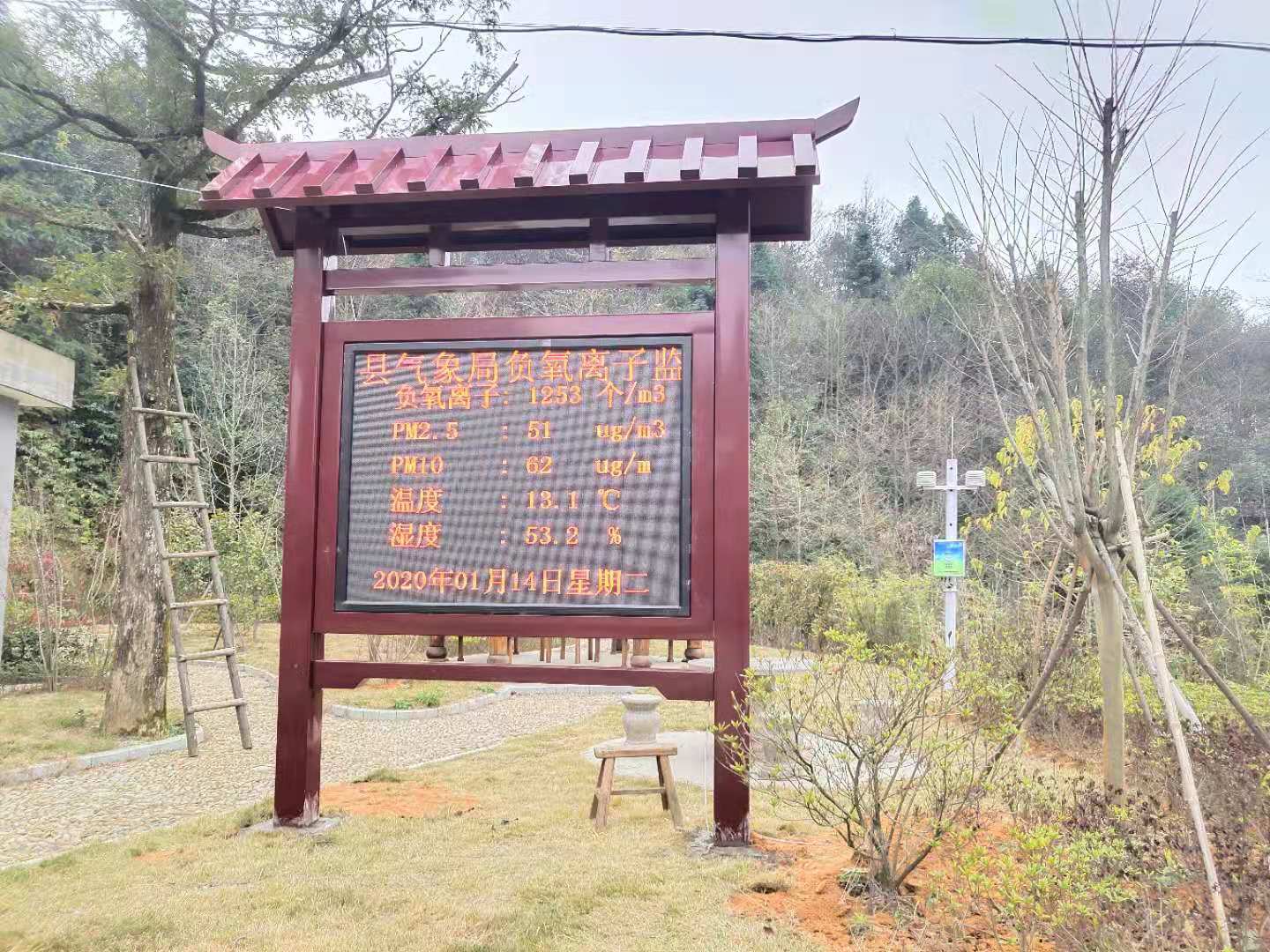 撫州黎川縣全彩屏顯示負氧離子監(jiān)測系統(tǒng)安裝案例